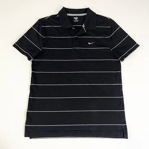 Nike Athletic Department Golf Polo Striped Black White Men’s Size Medium